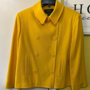 LAUREN Ralph Lauren yellow jacket 12P, military style, double breasted